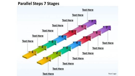 Marketing Diagram Parallel Steps 7 Stages Business Diagram
