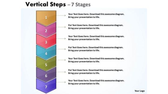 Marketing Diagram Sales Process Vertical Steps With 7 Stages Business Diagram