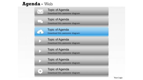 Marketing Diagram Seven Staged Business Agenda Text Boxes Business Diagram