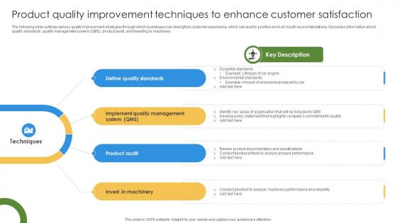 Marketing Growth Strategy Product Quality Improvement Techniques To Enhance Strategy SS V