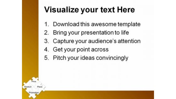 Marketing Mix Puzzle Business PowerPoint Themes And PowerPoint Slides 0911
