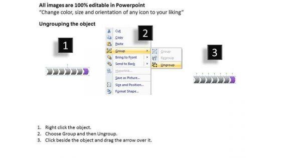 Marketing PowerPoint Template Seven Steps Non Linear Presentation Process Business Image