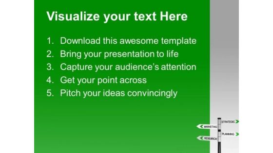 Marleting Planning Signpost Strategy Business PowerPoint Templates Ppt Backgrounds For Slides 0113