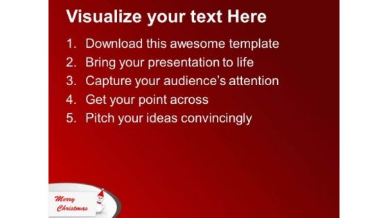 Marry Christmas Concept Snowman PowerPoint Templates Ppt Backgrounds For Slides 0413