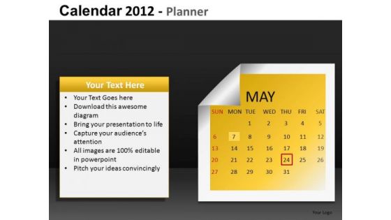 May 2012 Calendar PowerPoint Slides