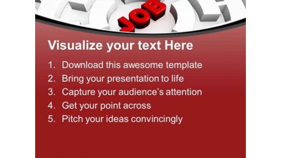 Maze Showing Job Search With Carrer Theme PowerPoint Templates Ppt Backgrounds For Slides 0313