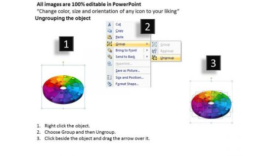 Mba Models And Frameworks 3d Circle Puzzle Diagram 12 Stages Sales Diagram