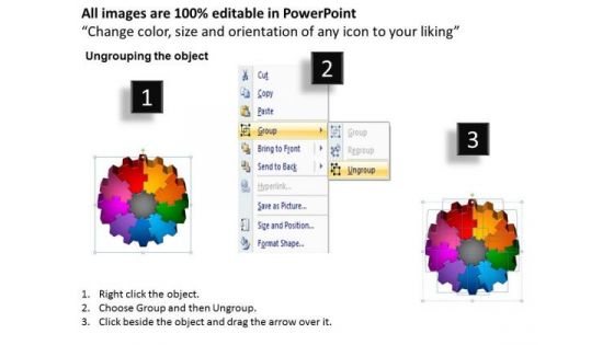 Mba Models And Frameworks 3d Gear Process 10 Pieces Business Diagram