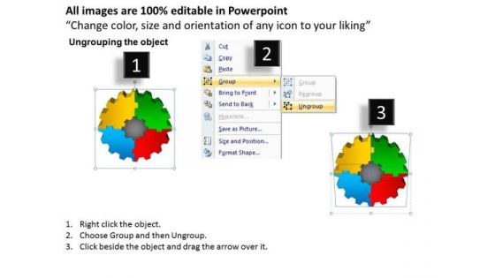 Mba Models And Frameworks 3d Gear Process 5 Pieces Business Diagram