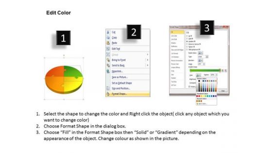 Mba Models And Frameworks 3d Jigsaw Circular Pie Chart 4 Stages Consulting Diagram