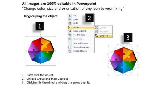 Mba Models And Frameworks 3d Octagon Puzzle Process Strategy Diagram