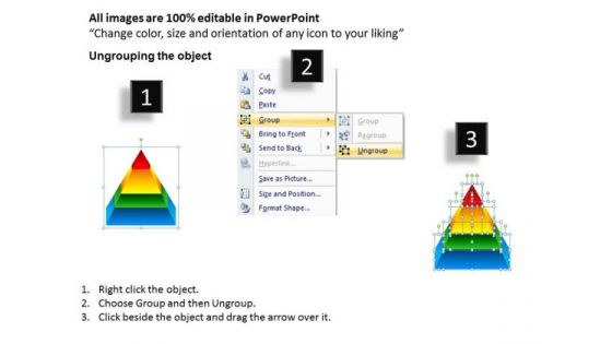 Mba Models And Frameworks 3d Pyramid 4 Stages For Strategy Business Diagram