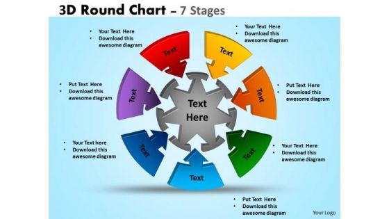 Mba Models And Frameworks 3d Round Chart 7 Stages Strategy Diagram