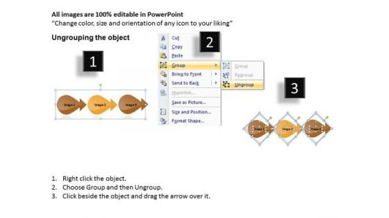 Mba Models And Frameworks Arrow Process 3 Stages Business Cycle Diagram
