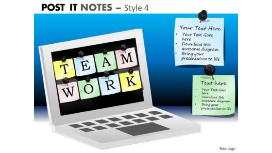 Mba Models And Frameworks Post It Notes Style 4 Marketing Diagram