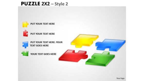 Mba Models And Frameworks Puzzle 2x2 Style 2 Business Diagram