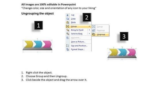 Mba Models And Frameworks Three Steps Linear Process Sales Diagram