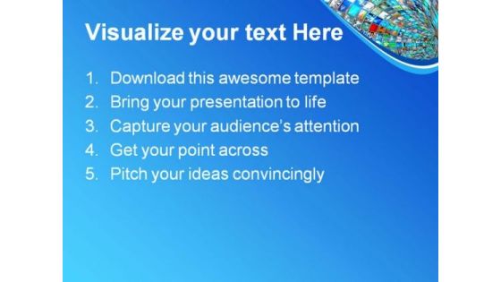 Media Tunnel With Binary Technology PowerPoint Templates And PowerPoint Backgrounds 0711
