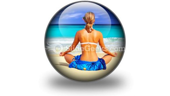 Meditating On Sea PowerPoint Icon C