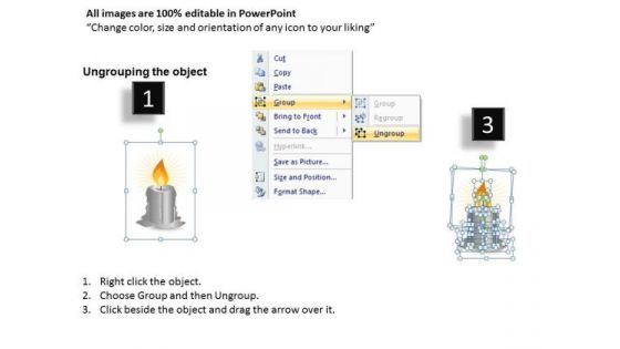 Melting Away Candle Diagram PowerPoint Slides And Ppt Diagram Templates