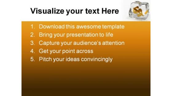 Melting Dollar Business PowerPoint Template 0610
