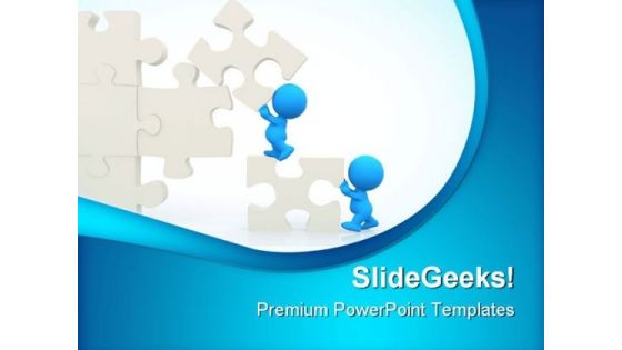 Men Assembling Puzzle Business PowerPoint Templates And PowerPoint Backgrounds 0511