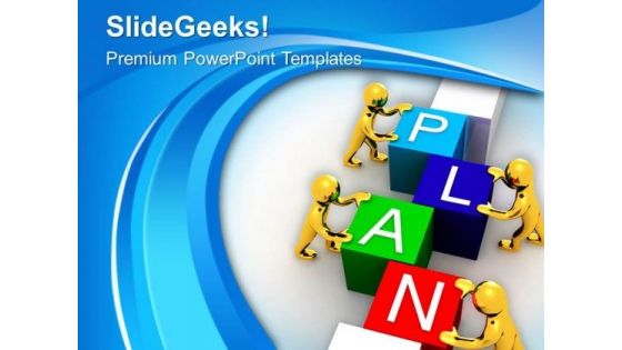 Men Assembling Puzzle Plan PowerPoint Templates Ppt Backgrounds For Slides 0713