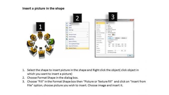 Men At Work Business As Usual 3d Conference With Meeting PowerPoint Templates