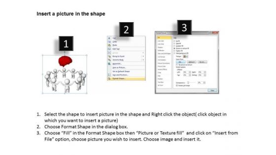 Men At Work Business As Usual 3d Folded Hands Around Red Brain PowerPoint Templates