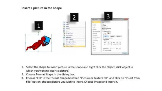 Men At Work Business As Usual 3d Man Red With Laptop PowerPoint Templates