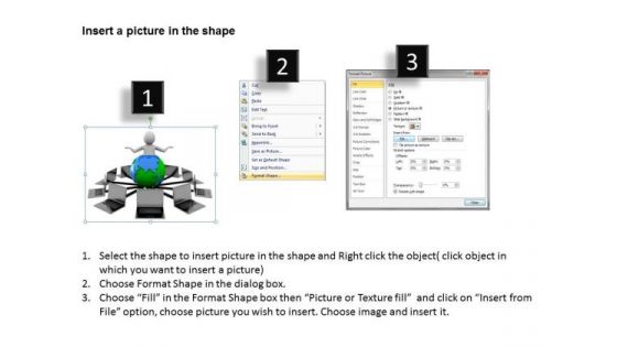 Men At Work Business As Usual 3d Man Showing Networking Concept PowerPoint Templates