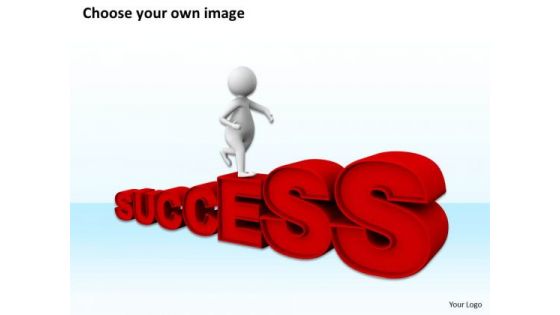 Men At Work Business As Usual 3d Man With Success PowerPoint Slides