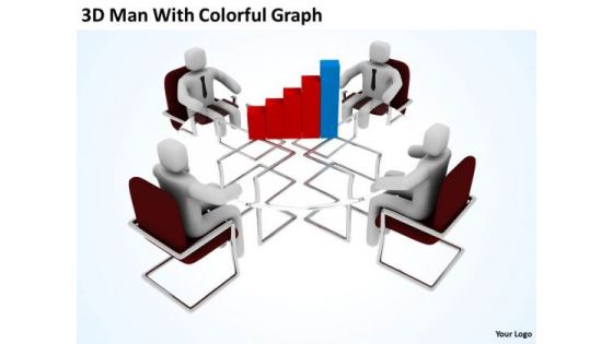 Men At Work Business As Usual Graph Discussion PowerPoint Templates Ppt Backgrounds For Slides