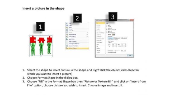 Men At Work Business As Usual Joining Together Puzzles Team PowerPoint Templates