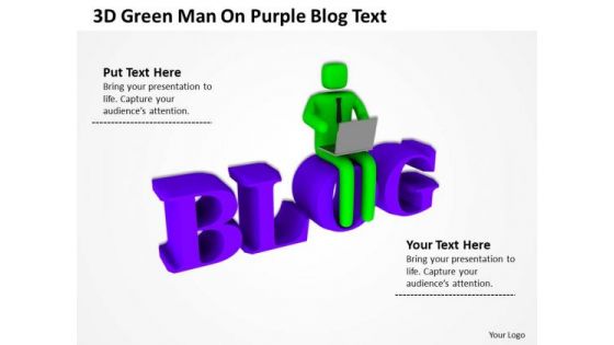 Men At Work Business As Usual On Purple Blog Text PowerPoint Templates Ppt Backgrounds For Slides