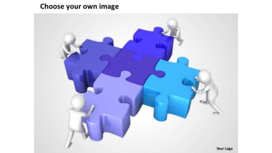 Men At Work Business As Usual Puzzle Solution PowerPoint Templates Ppt Backgrounds For Slides