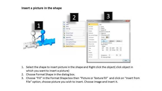 Men In Business 3d Handshake On Jigsaw Puzzles PowerPoint Slides