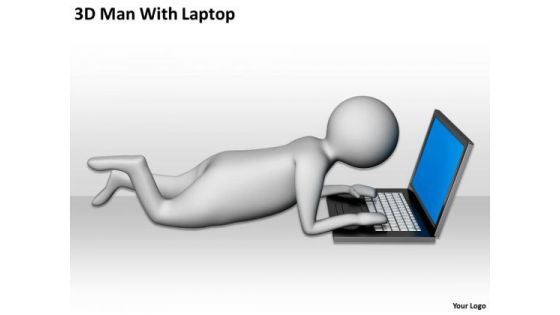 Men In Business 3d Man With Laptop PowerPoint Templates Ppt Backgrounds For Slides
