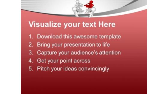 Men Joining Circular Puzzle Pieces Leadership PowerPoint Templates Ppt Backgrounds For Slides 0213