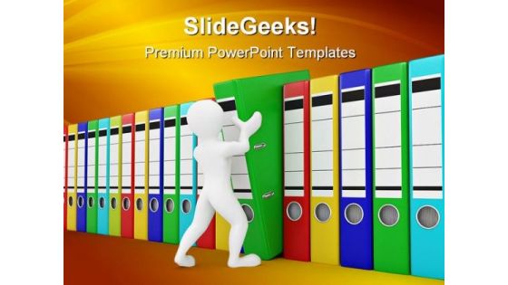 Men With Archive From Folders Communication PowerPoint Templates And PowerPoint Backgrounds 0211