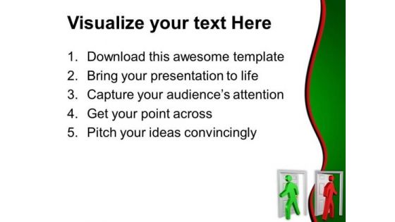 Men With Open Doors PowerPoint Templates Ppt Backgrounds For Slides 0713