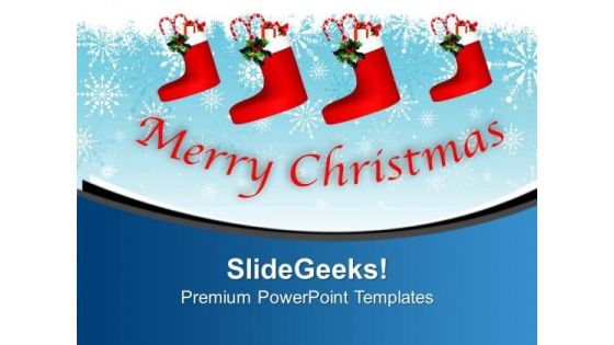 Merry Christmas Stockings Cute Wallpaper PowerPoint Templates Ppt Backgrounds For Slides 1212