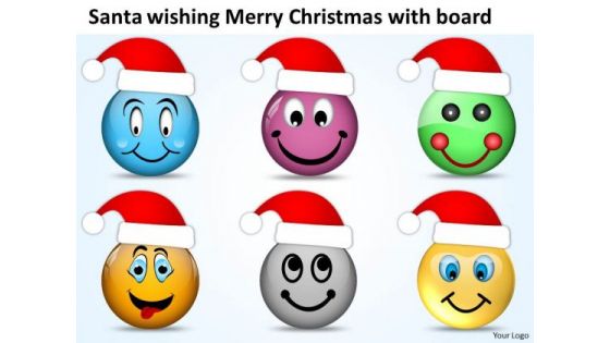 Merry Christmas With Santa Wishes Happiness Joy PowerPoint Templates