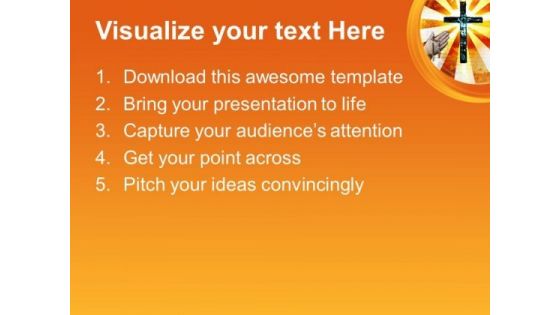 Metal Cross Christian PowerPoint Templates And PowerPoint Themes 0712