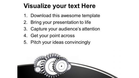 Metal Gears Working Together PowerPoint Templates Ppt Backgrounds For Slides 0713