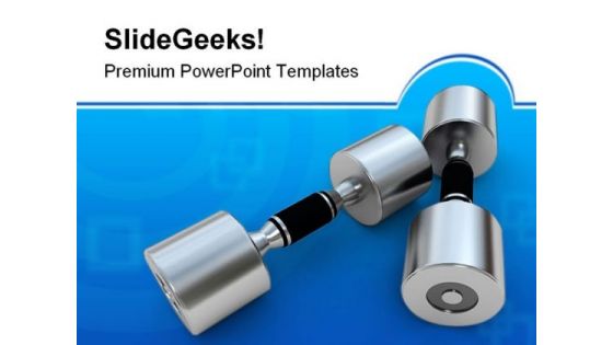 Metallic Dumbbells Exercise Health PowerPoint Templates And PowerPoint Backgrounds 0711