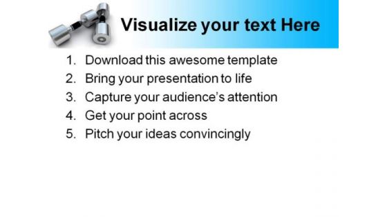 Metallic Dumbbells Exercise Health PowerPoint Themes And PowerPoint Slides 0711