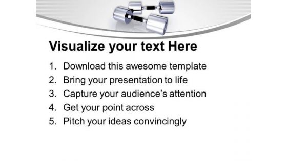 Metallic Dumbbells Health PowerPoint Templates Ppt Backgrounds For Slides 0213
