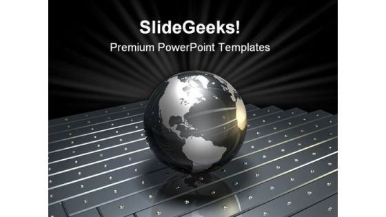 Metallic Globe Global PowerPoint Templates And PowerPoint Backgrounds 0711