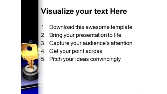 Microchip And Key Security PowerPoint Themes And PowerPoint Slides 0411